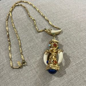 Vintage Kenneth Lane amulet pendant necklace